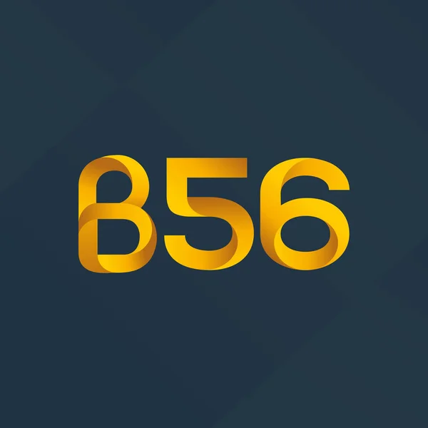 Ícone de logotipo de letra e número B56 —  Vetores de Stock