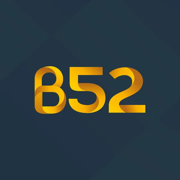 B52 mektup ve sayı logo simge — Stok Vektör