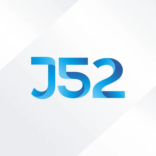 J52 letter and number logo icon — Stock Vector