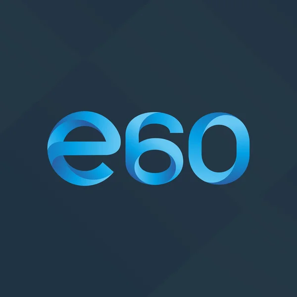 Ícone de logotipo de letra e número E60 — Vetor de Stock