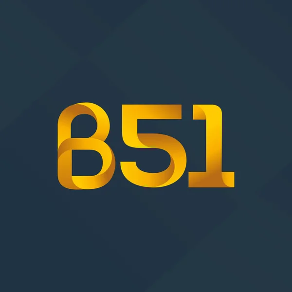 B51 mektup ve sayı logo simge — Stok Vektör