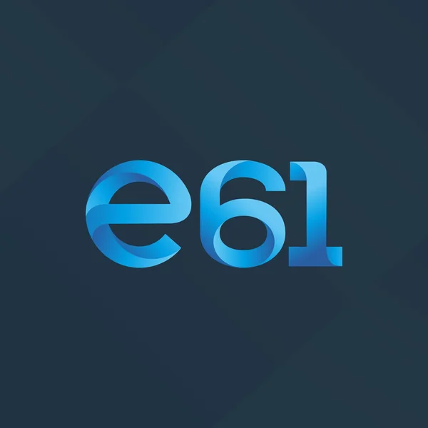 E61 ícone de logotipo de letra e número — Vetor de Stock