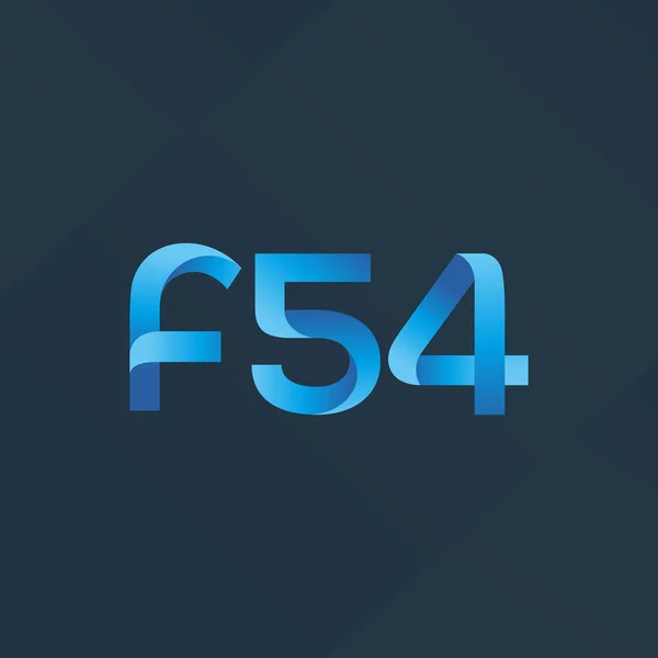 F54 letter and number logo icon — Stock Vector