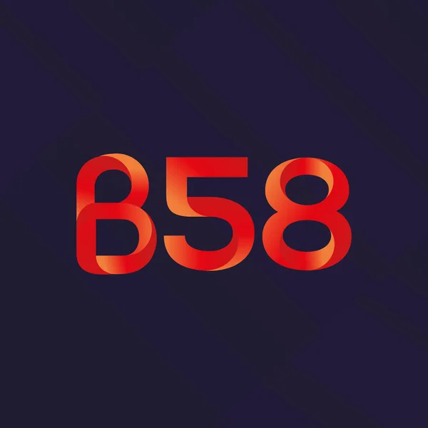 Ícone de logotipo de letra e número B58 — Vetor de Stock