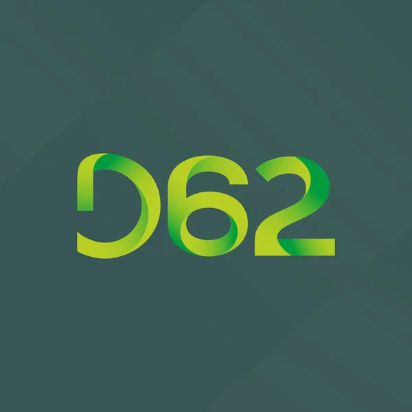 D62 letter en nummer logo pictogram — Stockvector