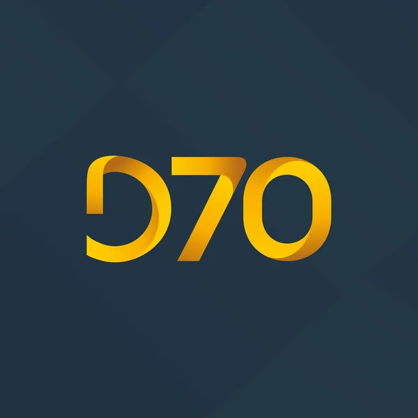 D70 brev och antal logo ikon — Stock vektor