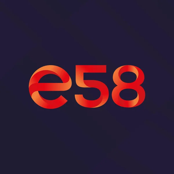 E58 písmeno a číslo logo ikonu — Stockový vektor
