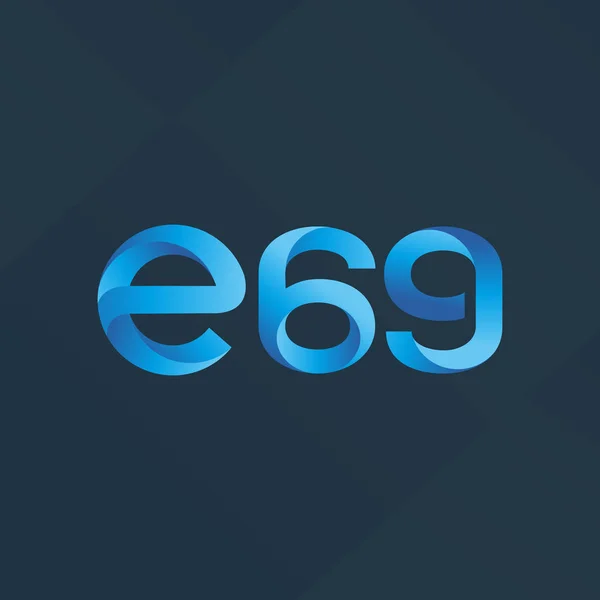 E69 ícone de logotipo de letra e número — Vetor de Stock