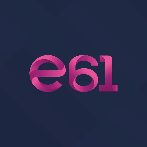E61 ícone de logotipo de letra e número — Vetor de Stock