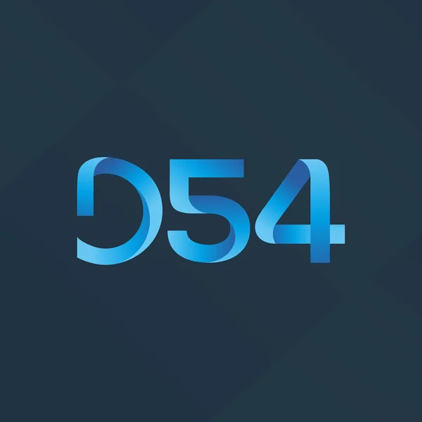 Ortak mektup logo D54 — Stok Vektör