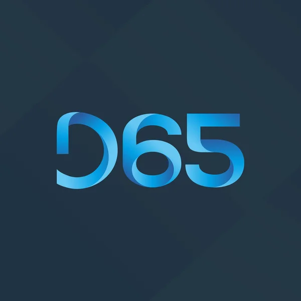 Ícone de logotipo de letra e número D65 —  Vetores de Stock