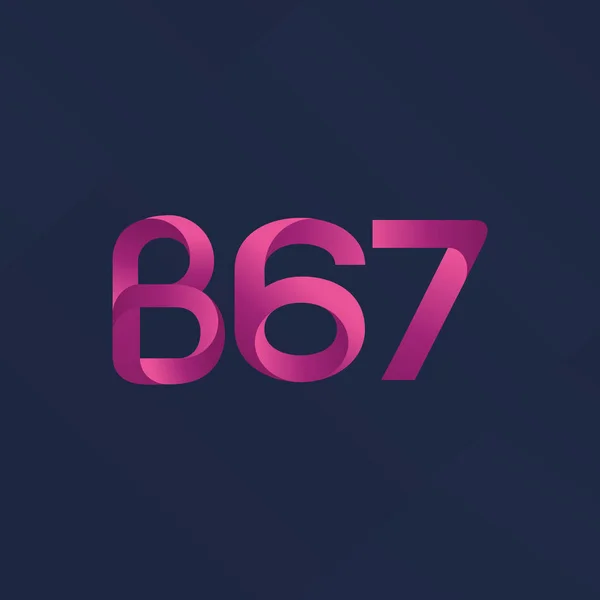 Ícone de logotipo de letra e número B67 — Vetor de Stock