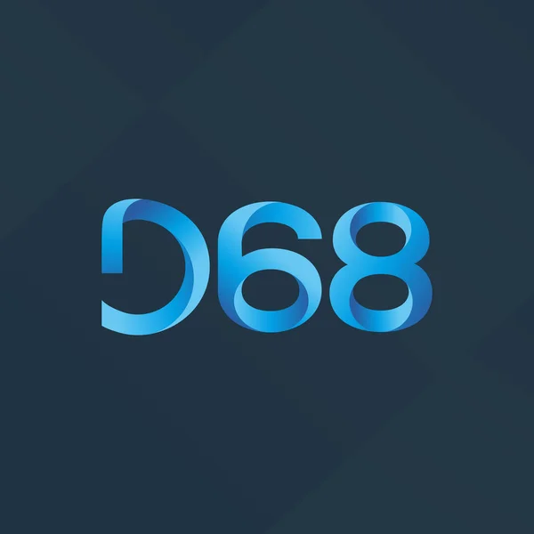D68 字母和数字标志图标 — 图库矢量图片