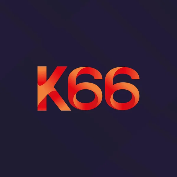 Logo della lettera congiunta K66 — Vettoriale Stock