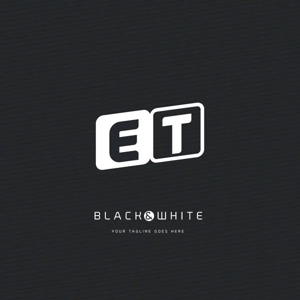 Logotipo letras preto e branco — Vetor de Stock