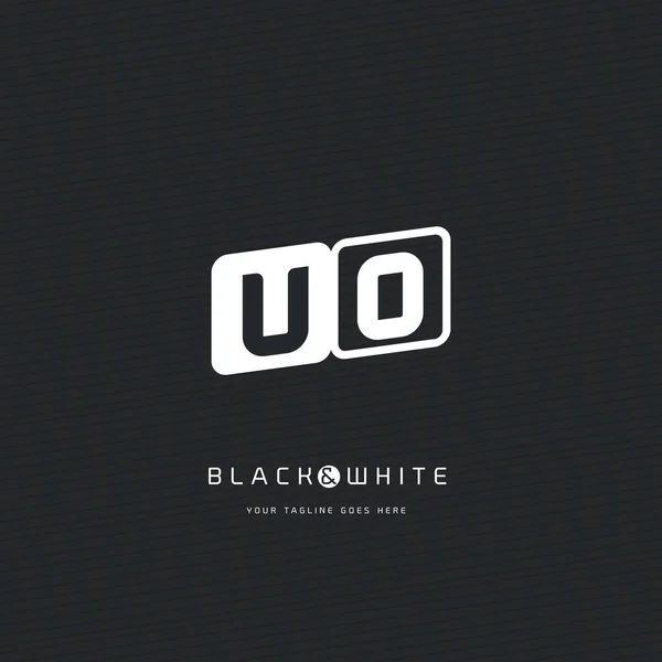 Cartas UO Logo cartão de visita — Vetor de Stock