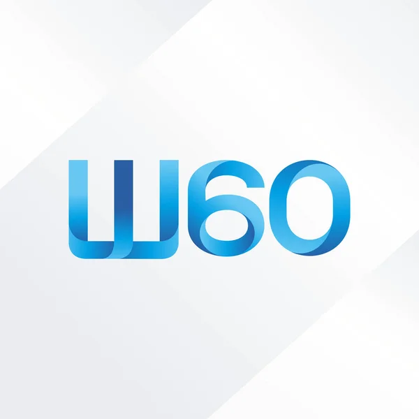 Logotipo da carta comum W60 — Vetor de Stock