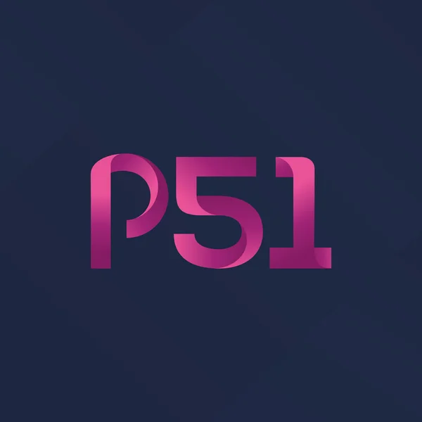 Logo común de la carta P51 — Vector de stock
