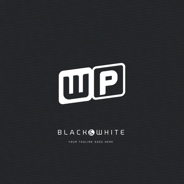 Tarjeta de visita del logotipo de WP Letters — Archivo Imágenes Vectoriales