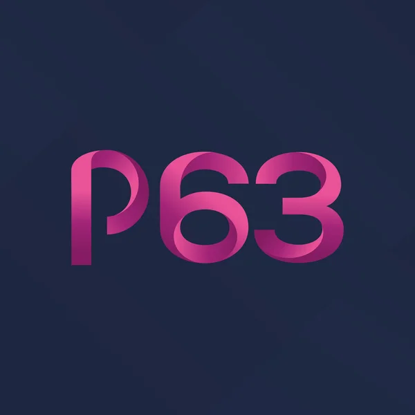 Logo común de la carta P63 — Vector de stock