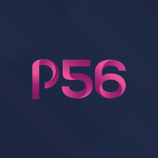 Logo común de la carta P56 — Vector de stock