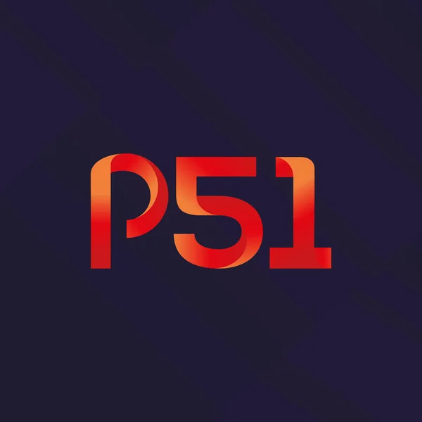 Логотип совместного письма P51 — стоковый вектор