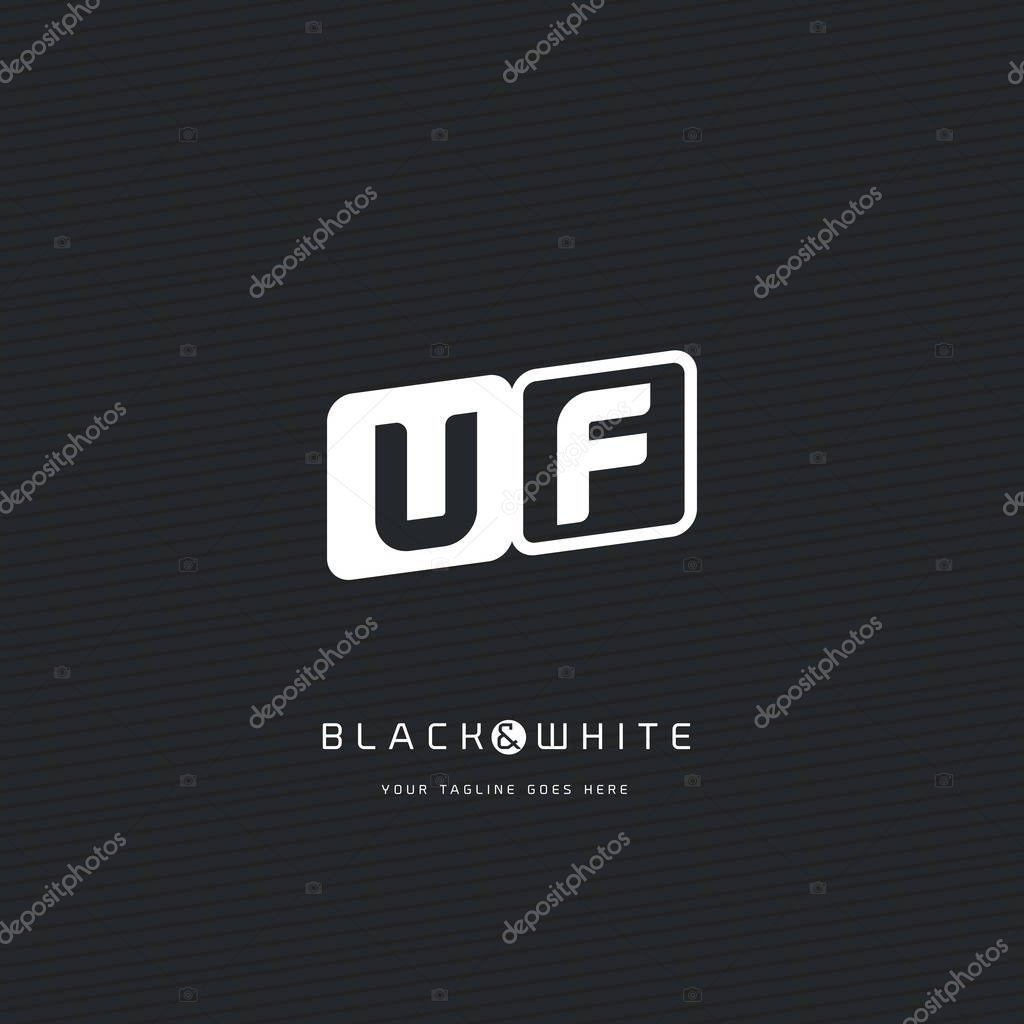 UF Letters Logo with Business Card Template Vector