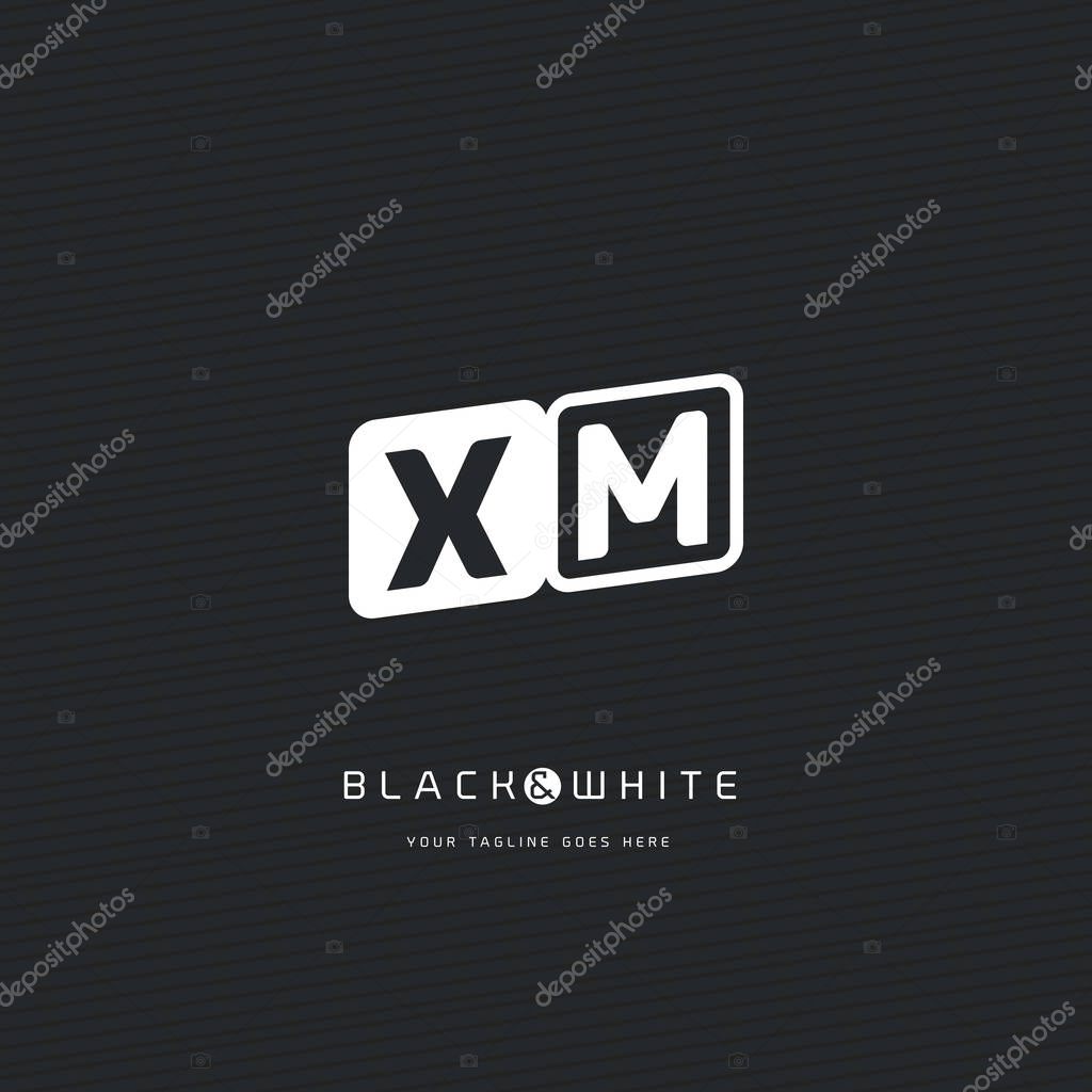 XM Letters Logo with Business Card Template Vector