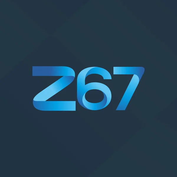 Gemensamt brev och antal logotyp Z67 — Stock vektor