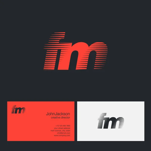 Logo delle lettere collegate Fm — Vettoriale Stock