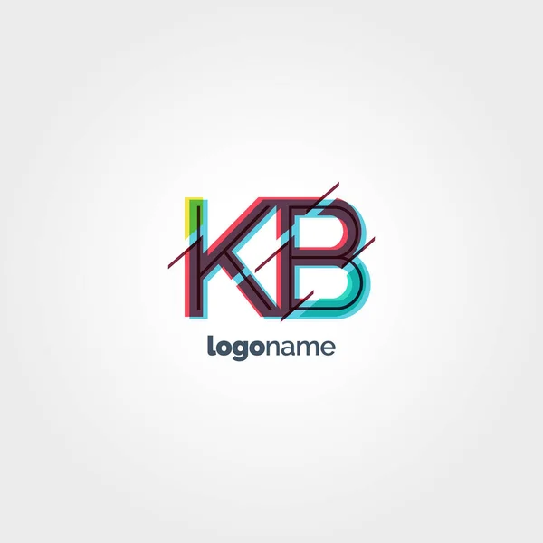 Mehrfarbige Buchstaben Logo kb — Stockvektor