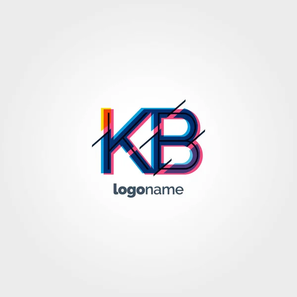 Mehrfarbige Buchstaben Logo kb — Stockvektor