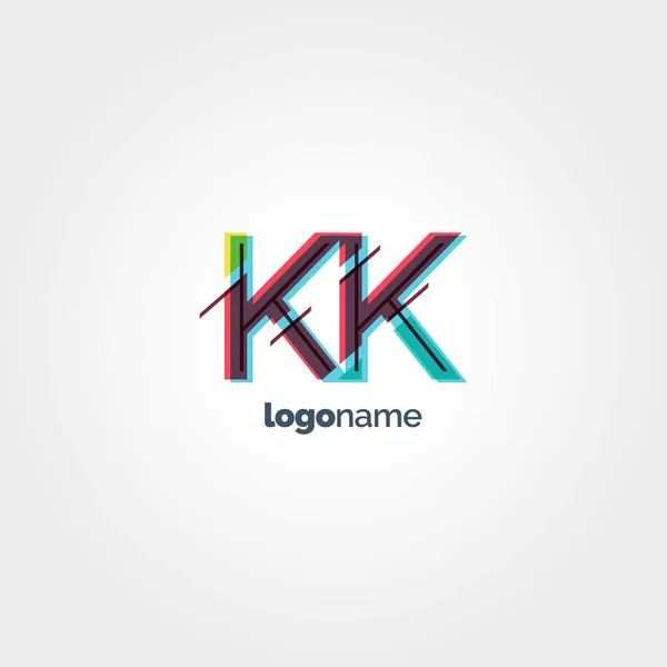 Multicolour letter logo Kk — Stock Vector