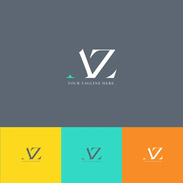 AZ bokstäver Logo visitkort — Stock vektor