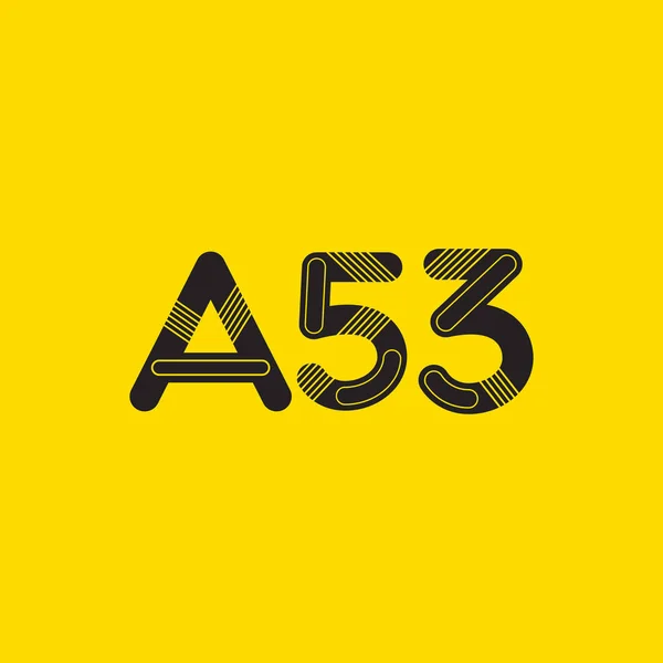 문자와 숫자 로고 A53 — 스톡 벡터