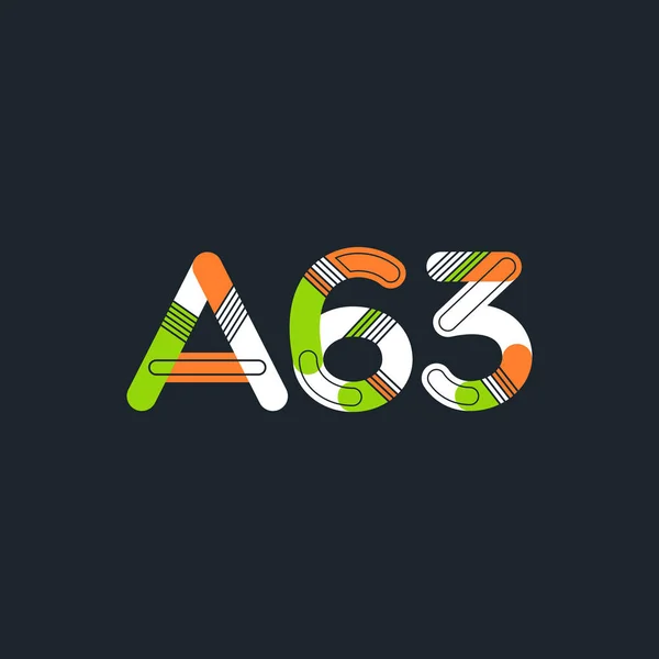 Litery i cyfry logo A63 — Wektor stockowy