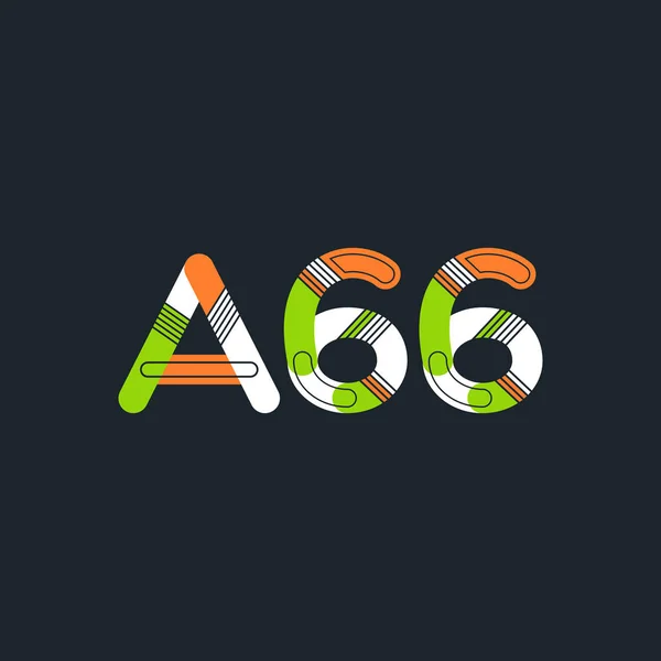 문자와 숫자 로고 A66 — 스톡 벡터