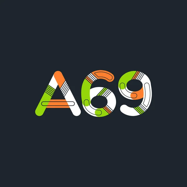 Litery i cyfry logo a69 to — Wektor stockowy