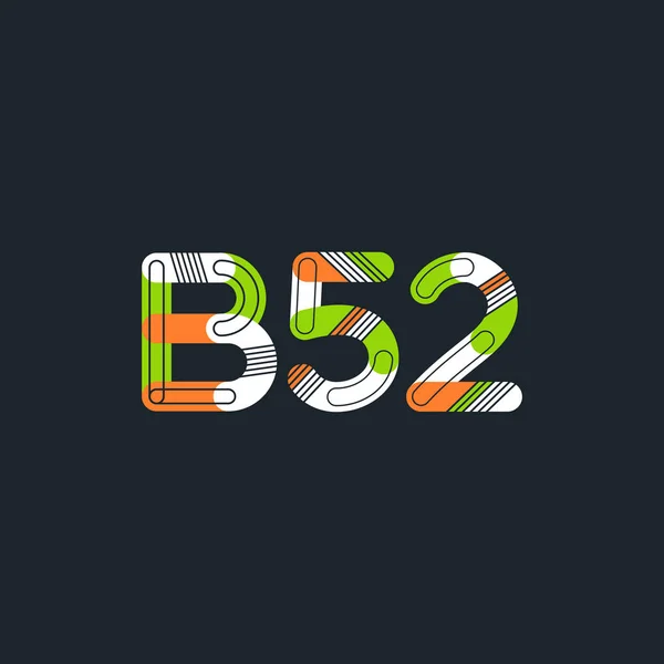 Buchstabe und Ziffer Logo b52 — Stockvektor
