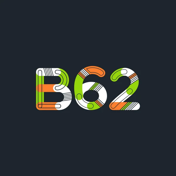 Bokstav och siffra logotyp B62 — Stock vektor