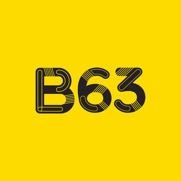 Letter en cijfer logo B63 — Stockvector