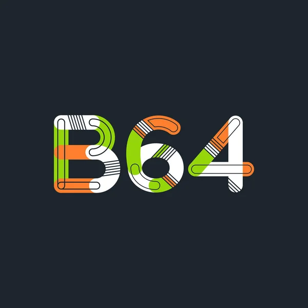 Lettera e cifra logo B64 — Vettoriale Stock