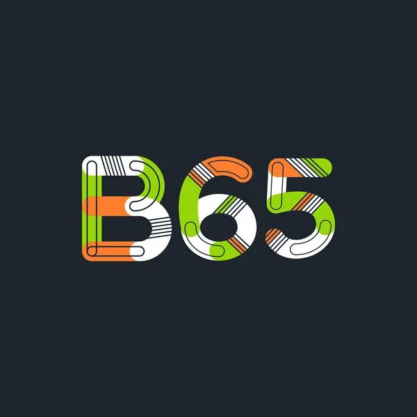 Logotipo da letra e do dígito B65 — Vetor de Stock