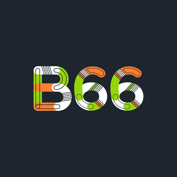 Logotipo da letra e do dígito B66 — Vetor de Stock