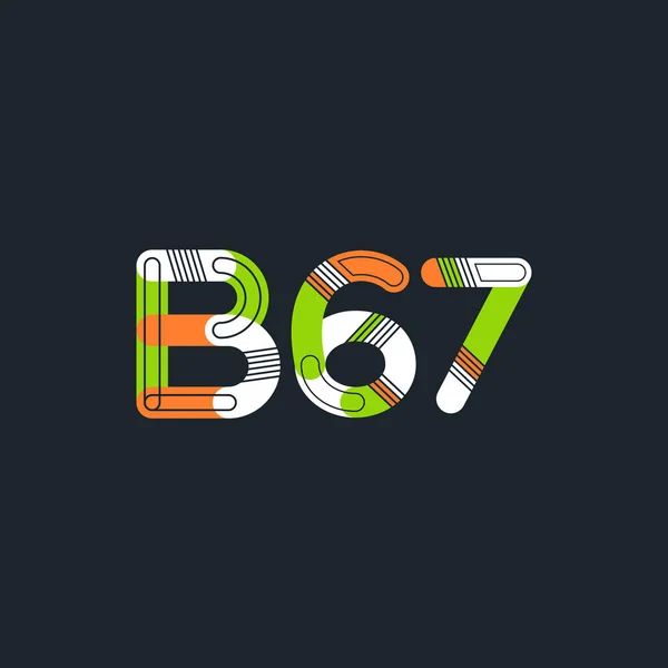 Písmeno a číslice logo B67 — Stockový vektor
