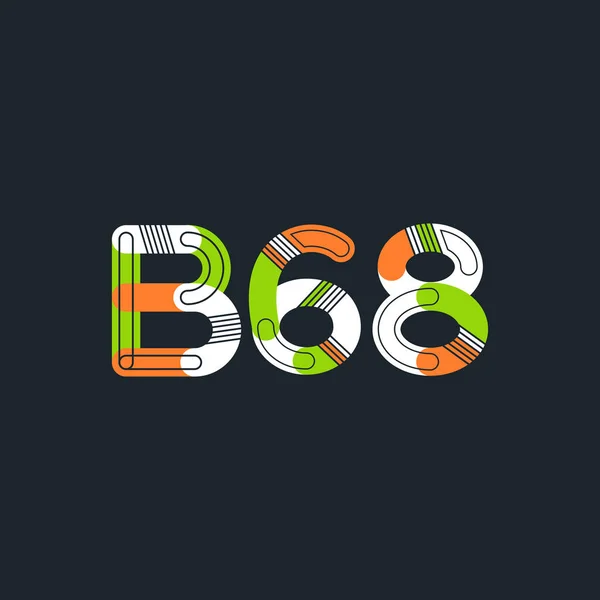Logotipo da letra e do dígito B68 — Vetor de Stock