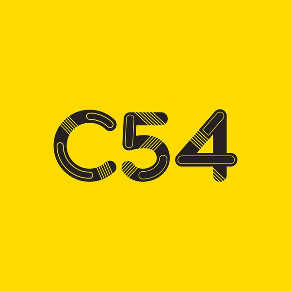 문자와 숫자 로고 C54 — 스톡 벡터