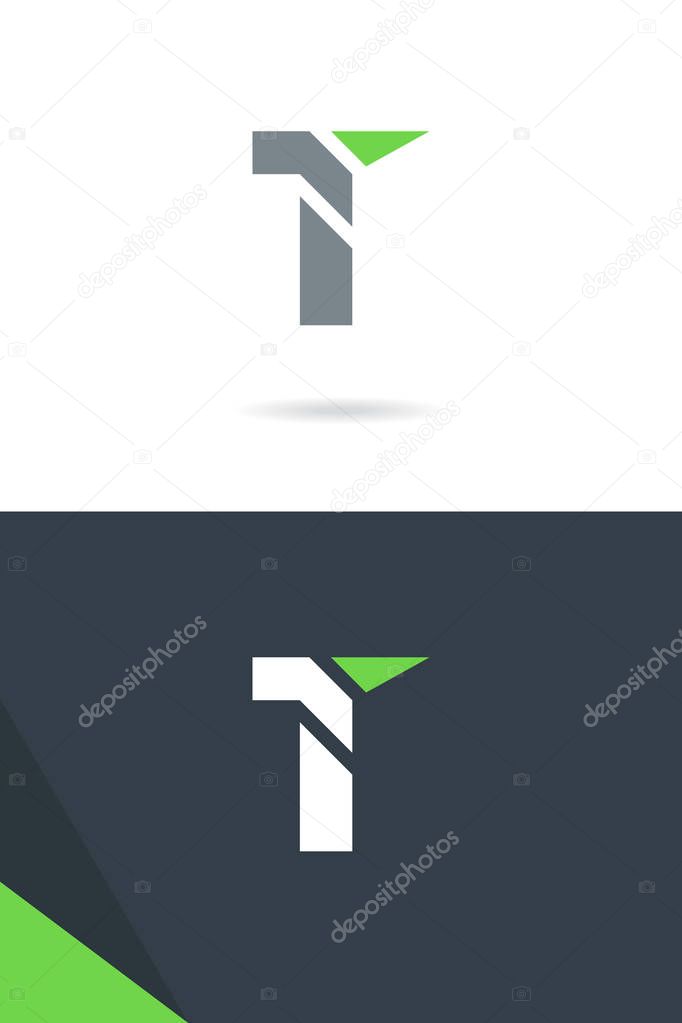 Single letter T logos design, vector illustration