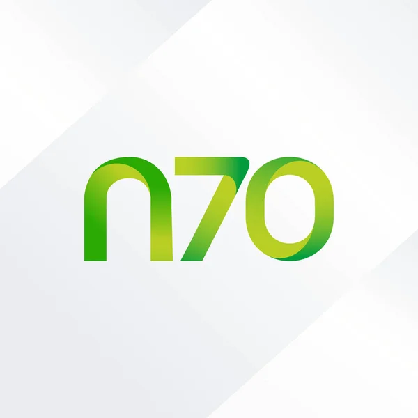 Logotipo de la carta común y número N70 — Vector de stock