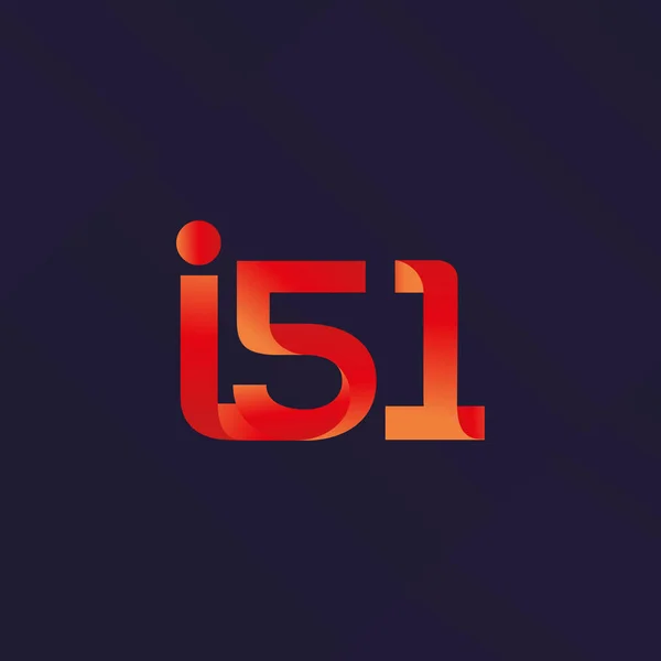 Logotipo común de la carta y el número I51 — Vector de stock
